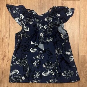 Parker Navy Floral Women's Blouse